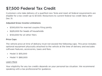 Tesla EV Tax Credits